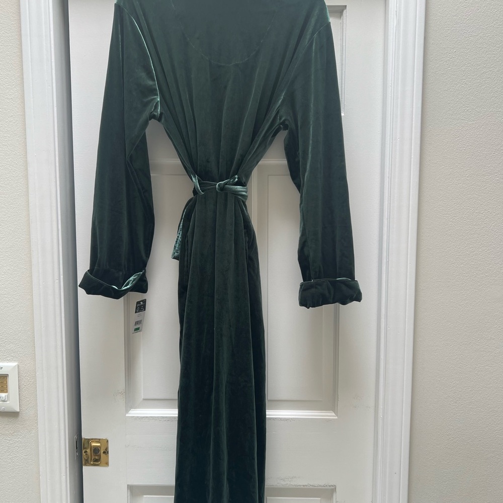 Ralph Lauren Dark Green Velvet Robe - Picture 3 of 6